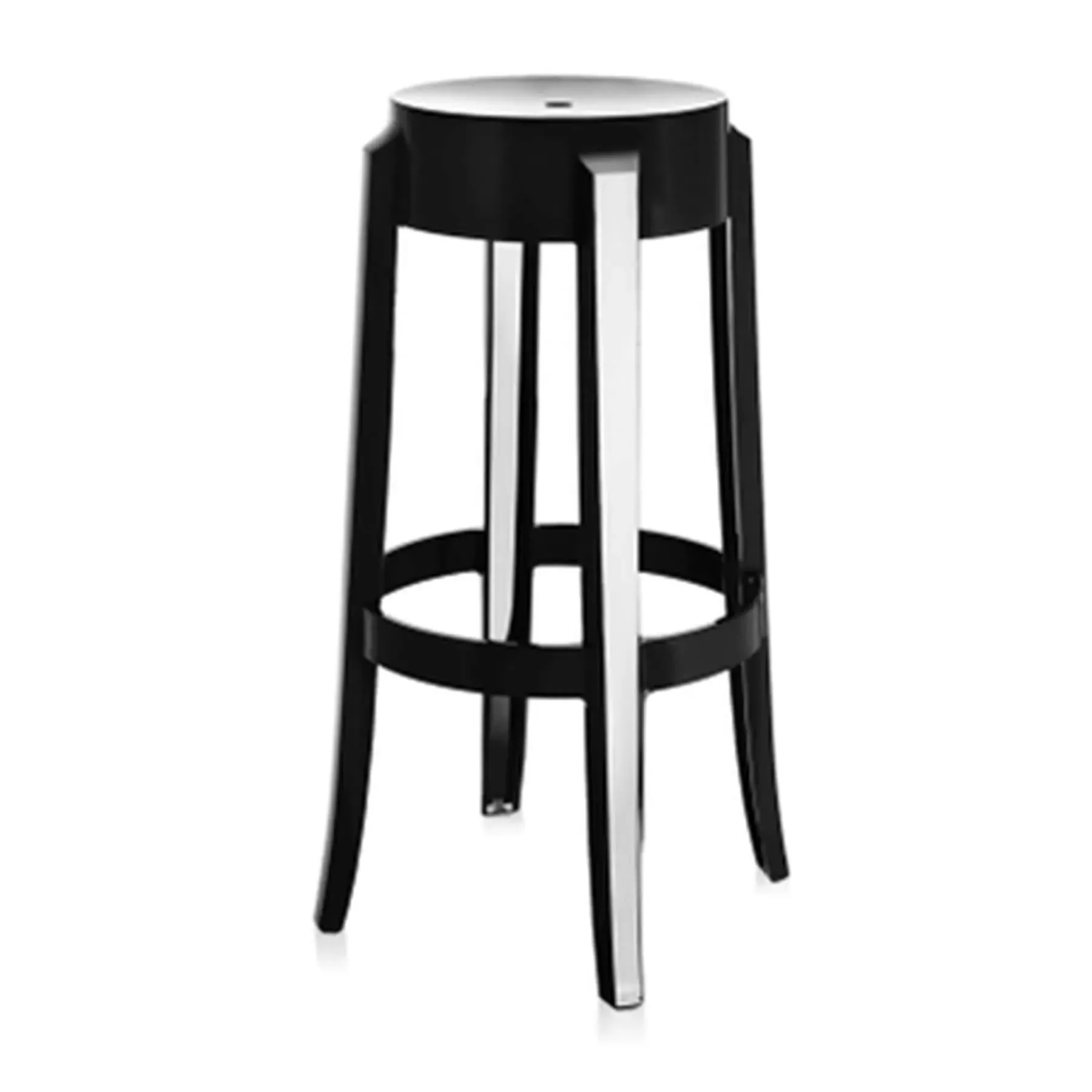 Ghost Stool with Curved Legs - Black, Polycarbonate