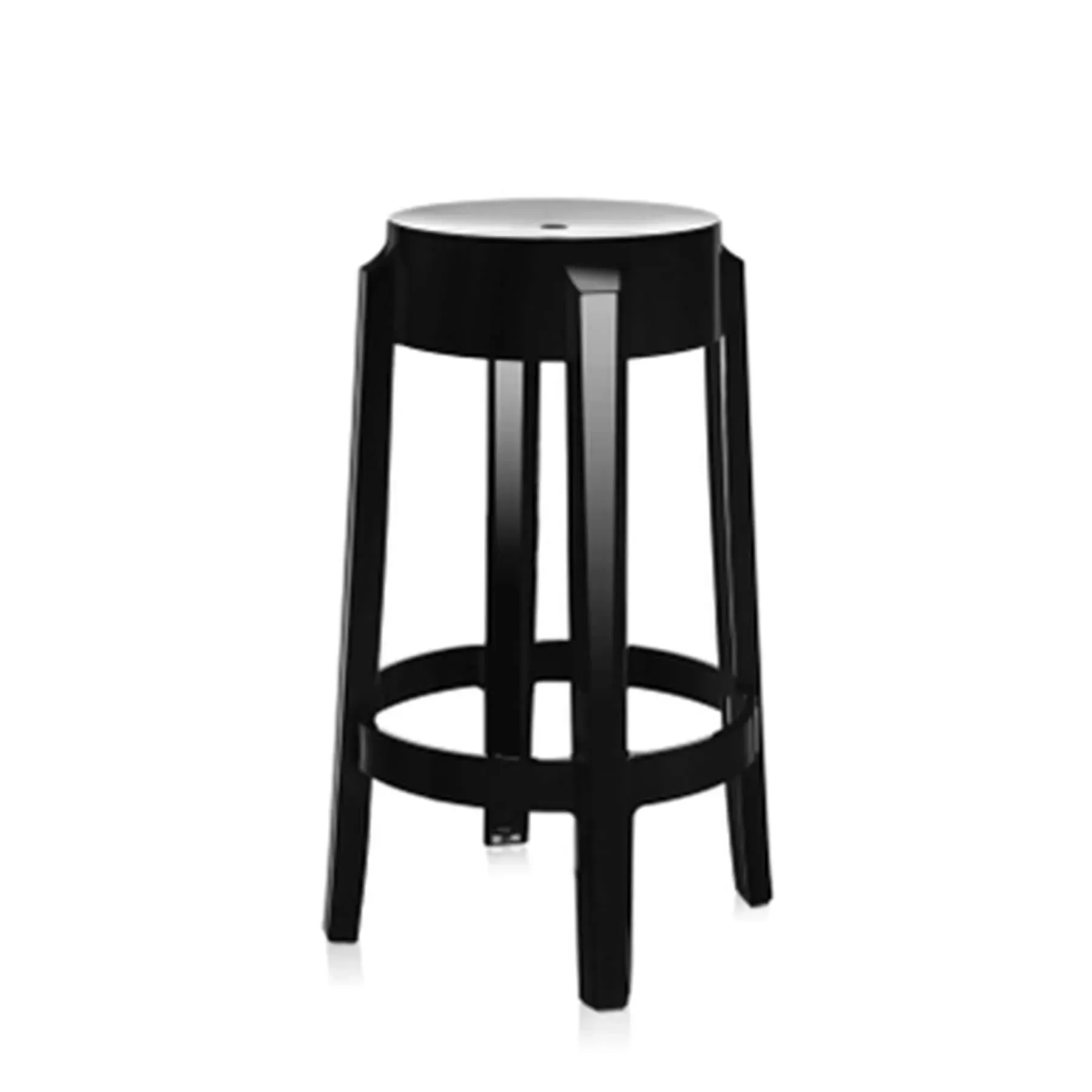 Ghost Stool with Curved Legs - Black, Polycarbonate