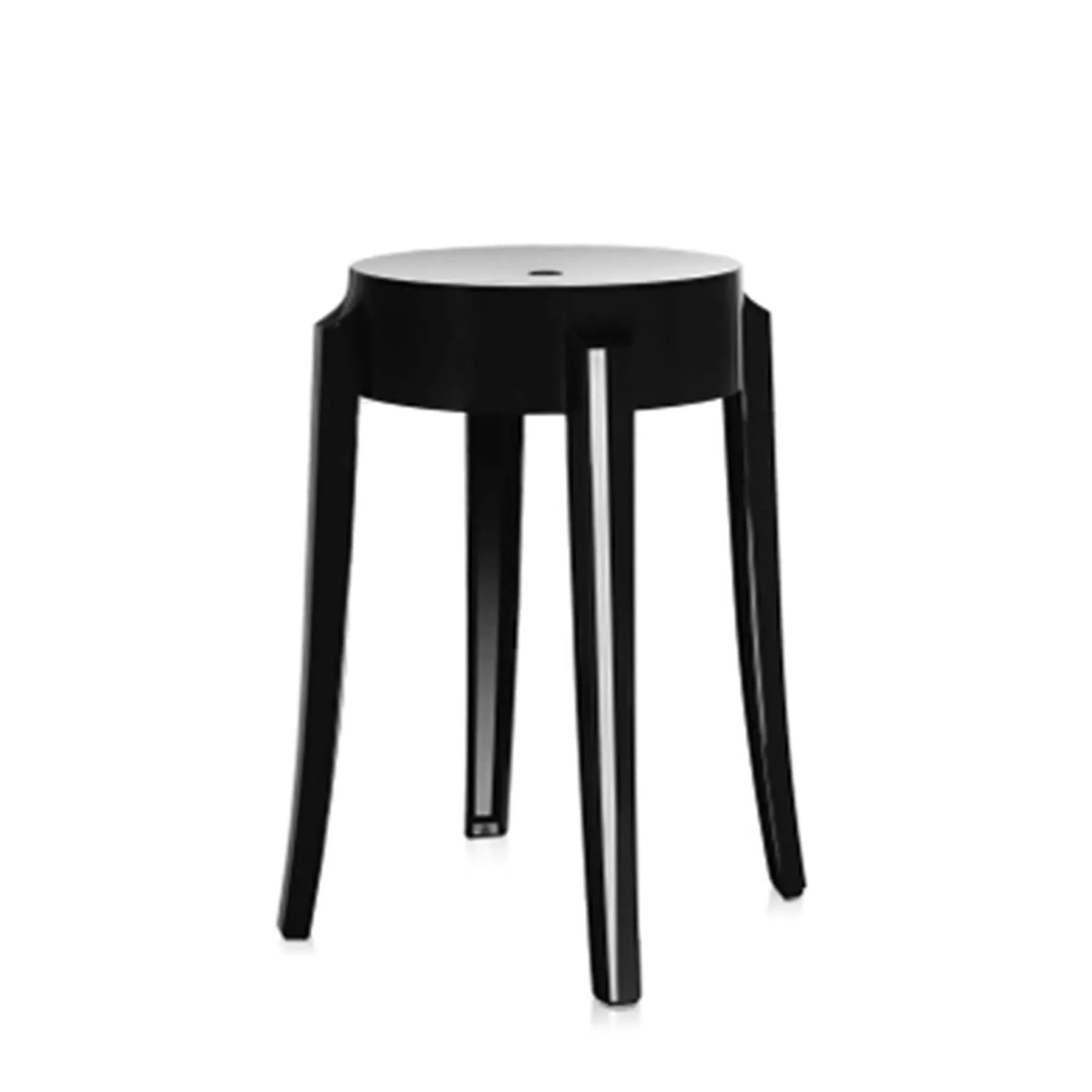 Ghost Stool with Curved Legs - Black, Polycarbonate