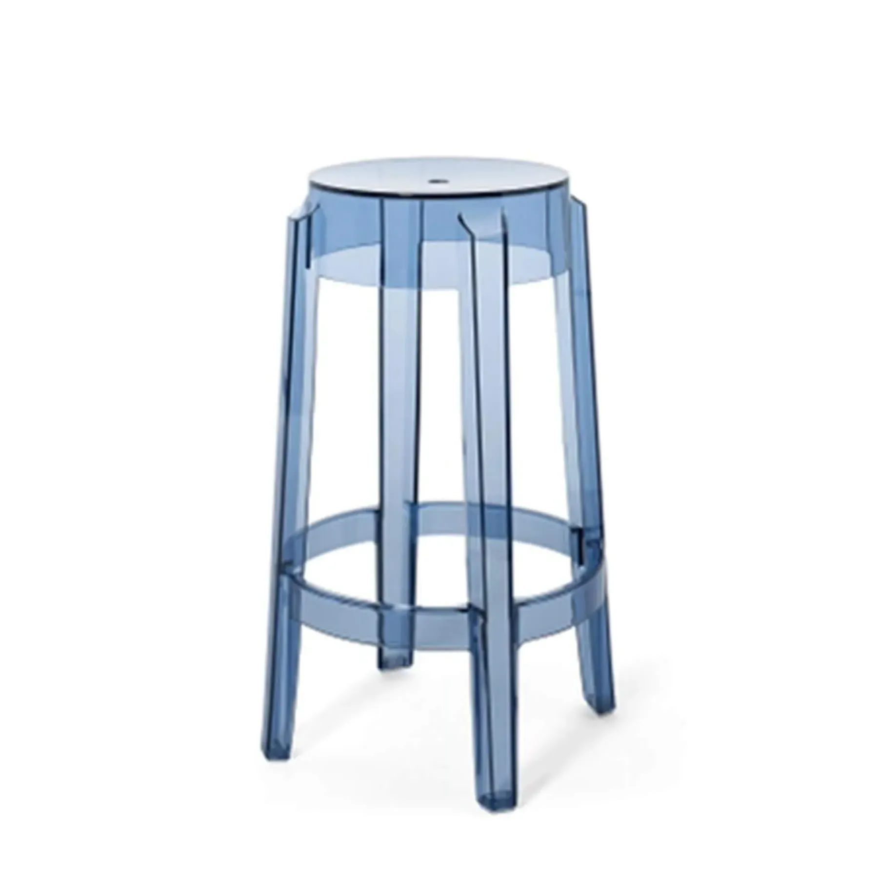 Ghost Stool with Curved Legs - Blue, Polycarbonate