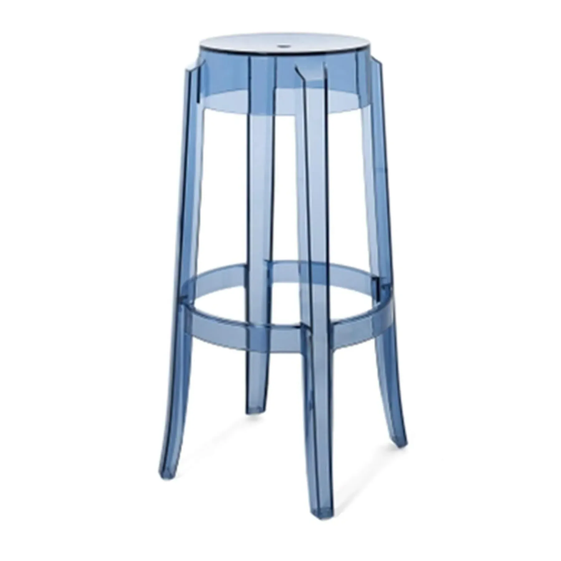 Ghost Stool with Curved Legs - Blue, Polycarbonate