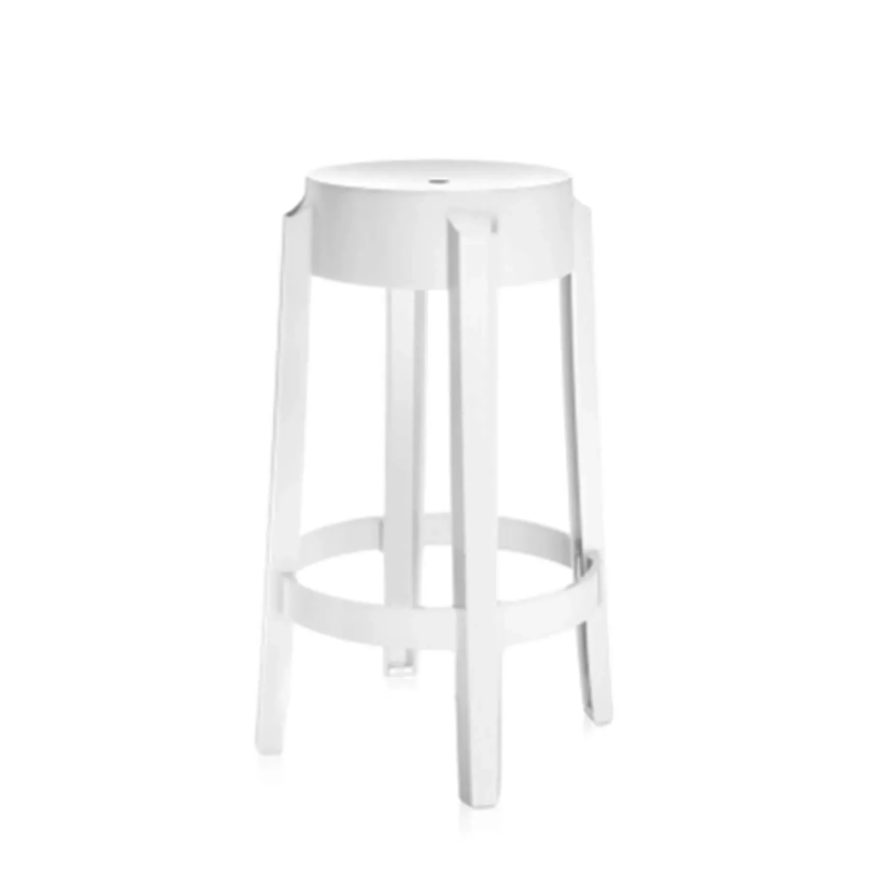 Ghost Stool with Curved Legs - White, Polycarbonate