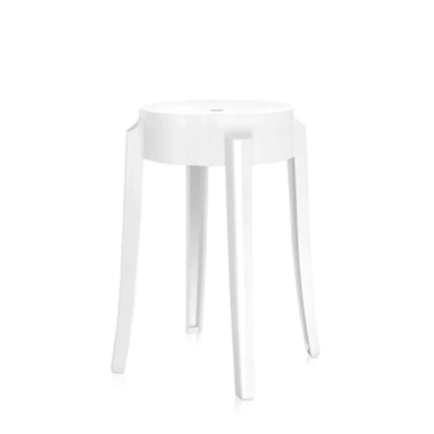 Ghost Stool with Curved Legs - White, Polycarbonate