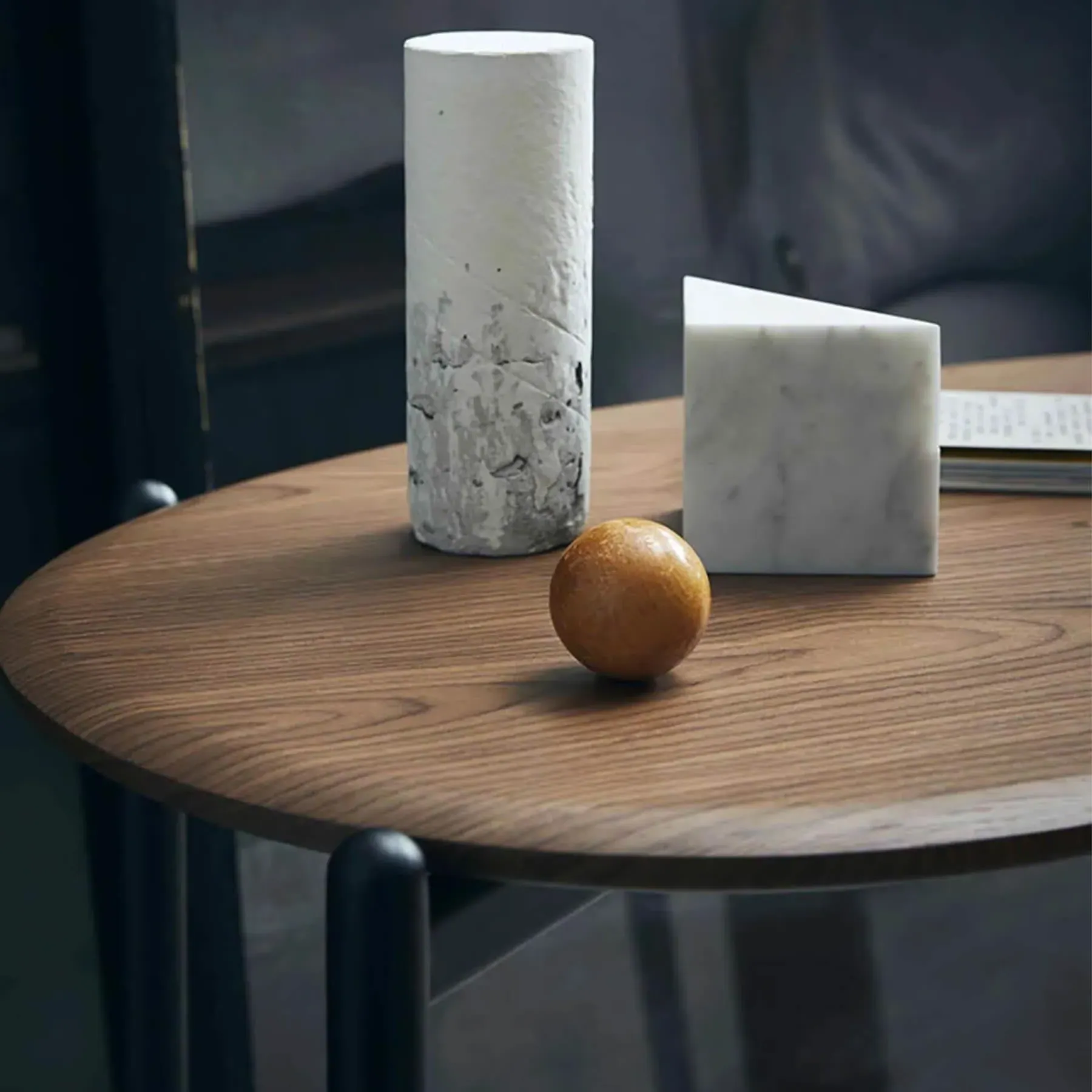 Lunat Bean-Shaped Desk - Walnut, Steel