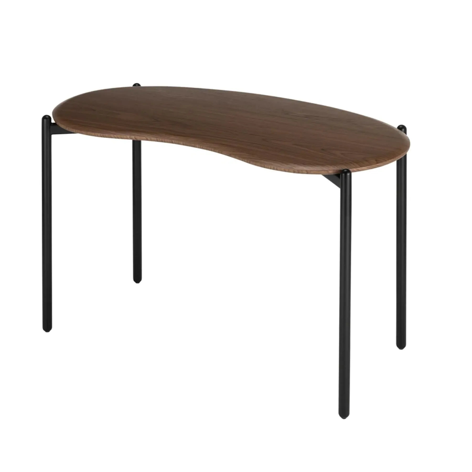 Lunat Bean-Shaped Desk - Walnut, Steel image