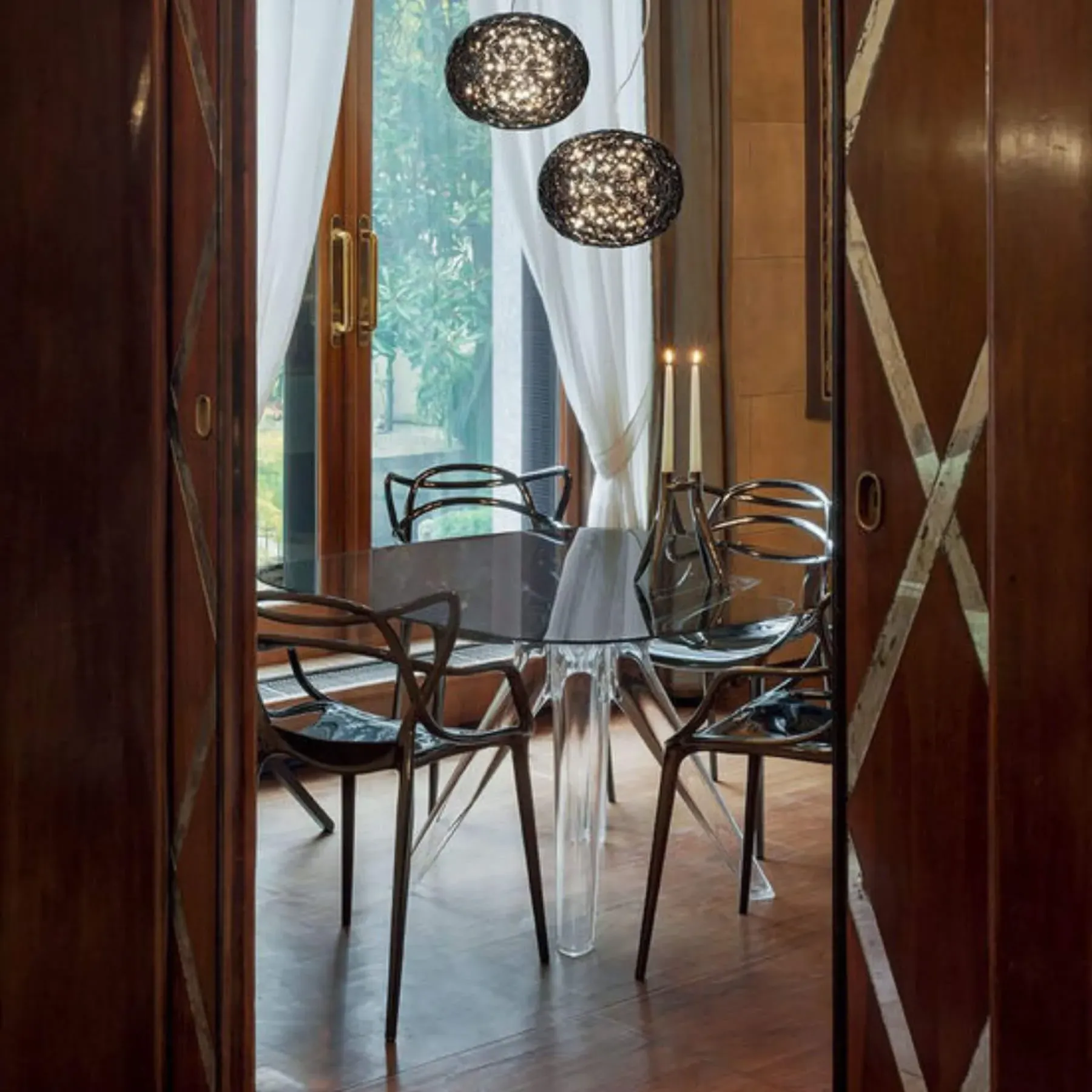 Masters Chair with Metallic Finish - Titanium