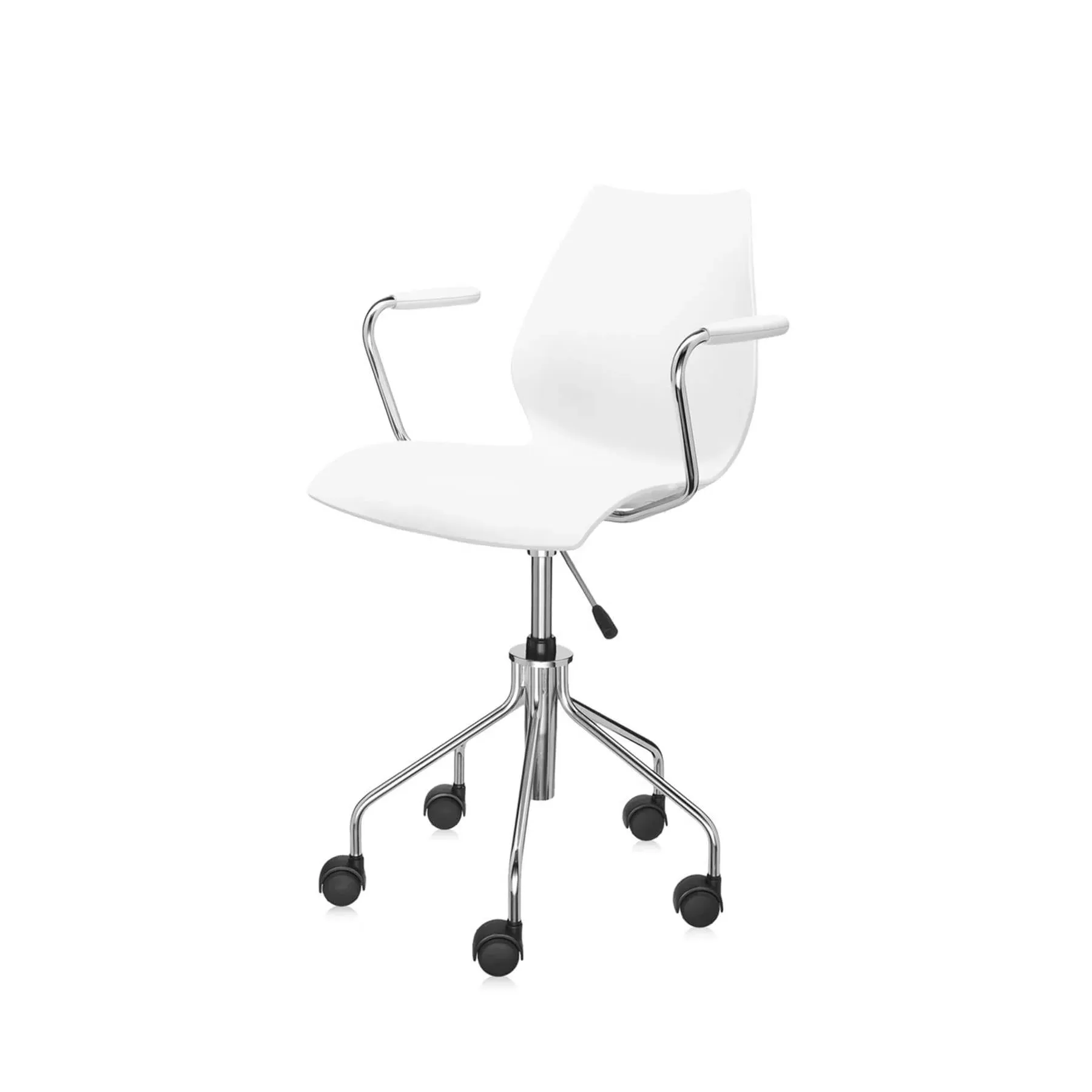 Office Chair with Armrests - White, Polypropylene
