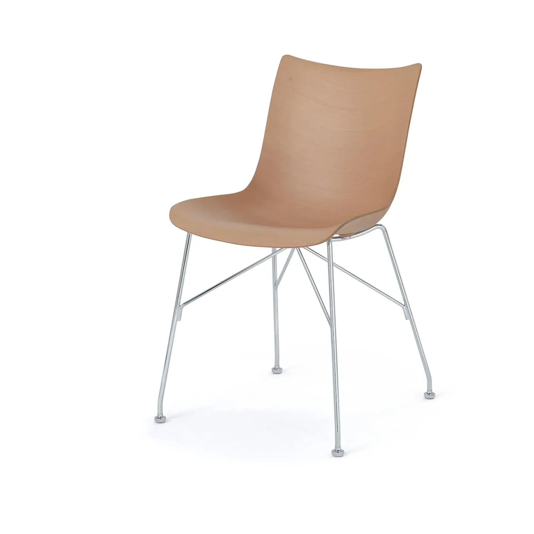 P/Wood Office Chair - Light Wood, Chrome