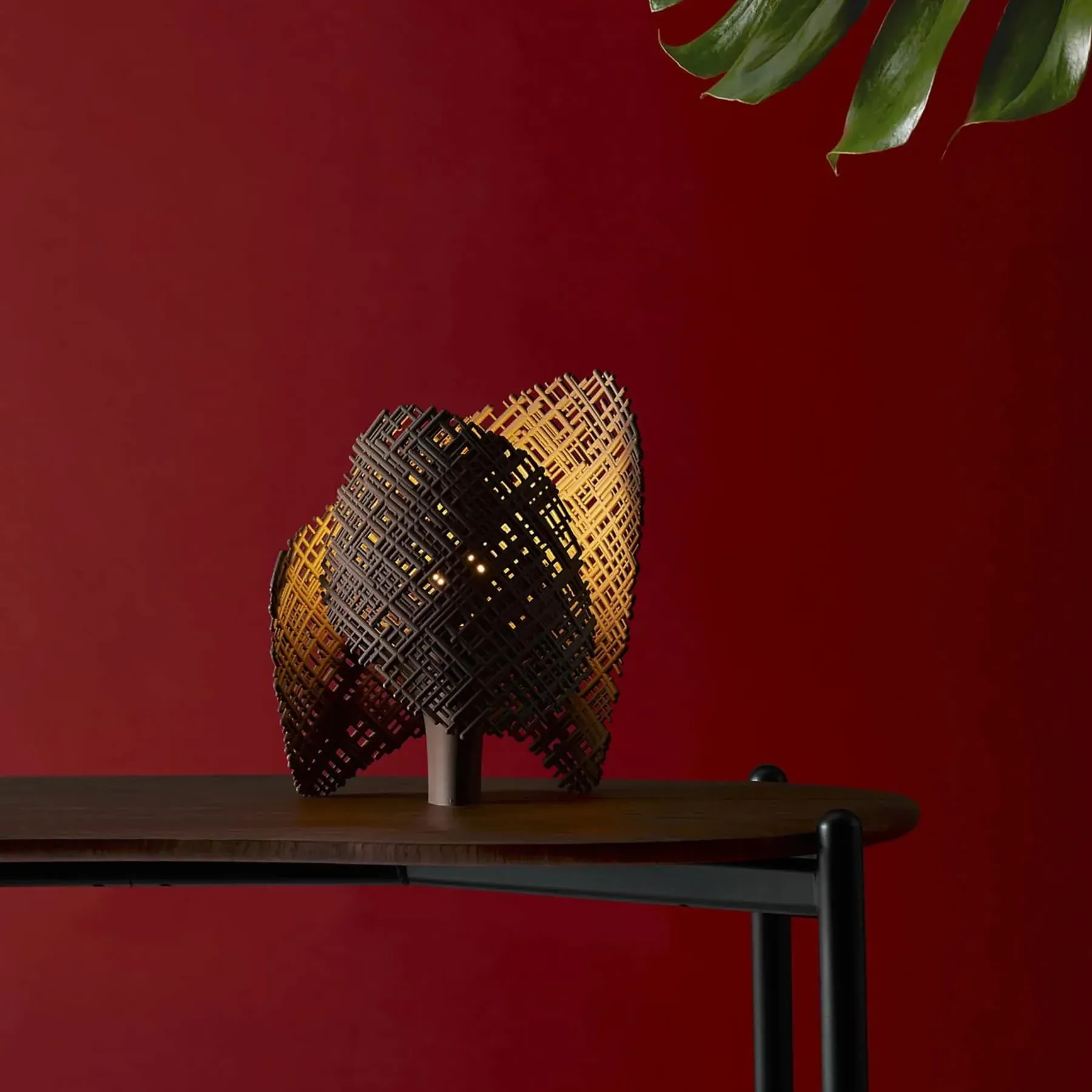 Sculptural Table Lamp - Grey, Recycled Plastic