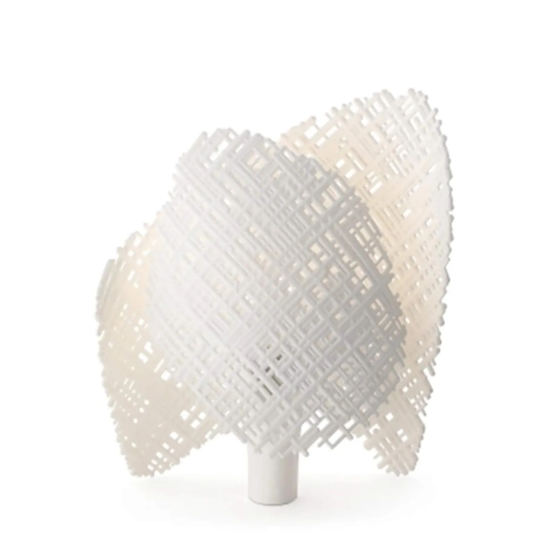 Sculptural Table Lamp - White, Recycled Plastic