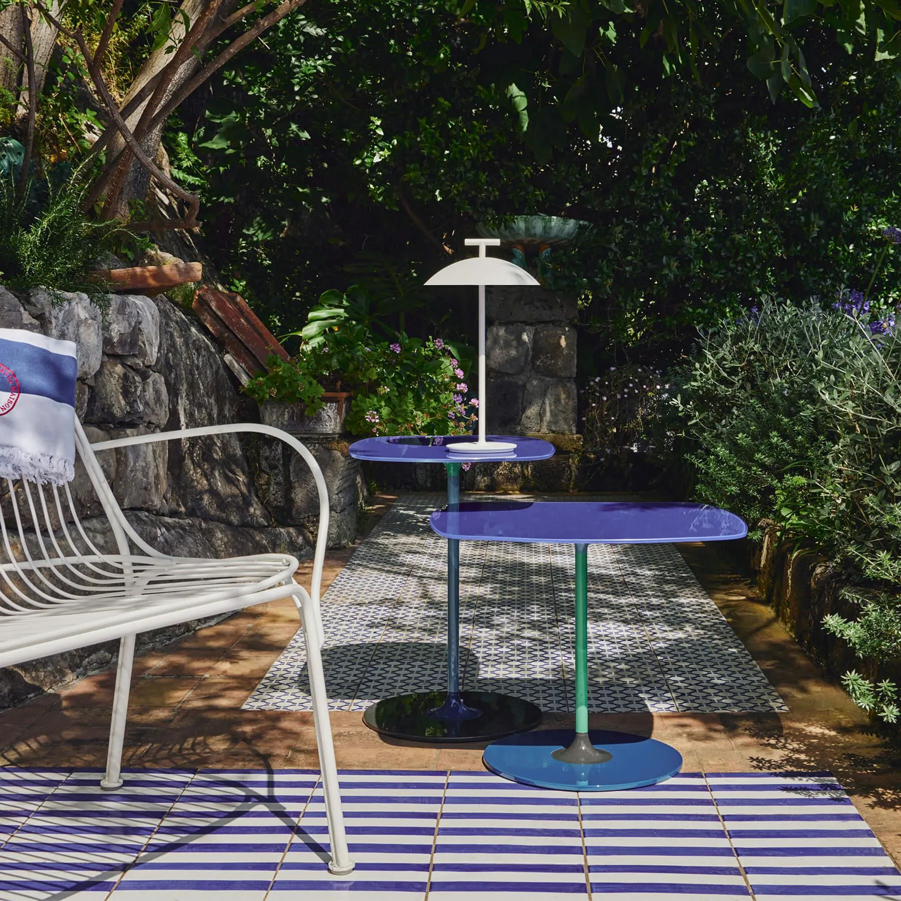 Side Table with Jewel Design - Blue