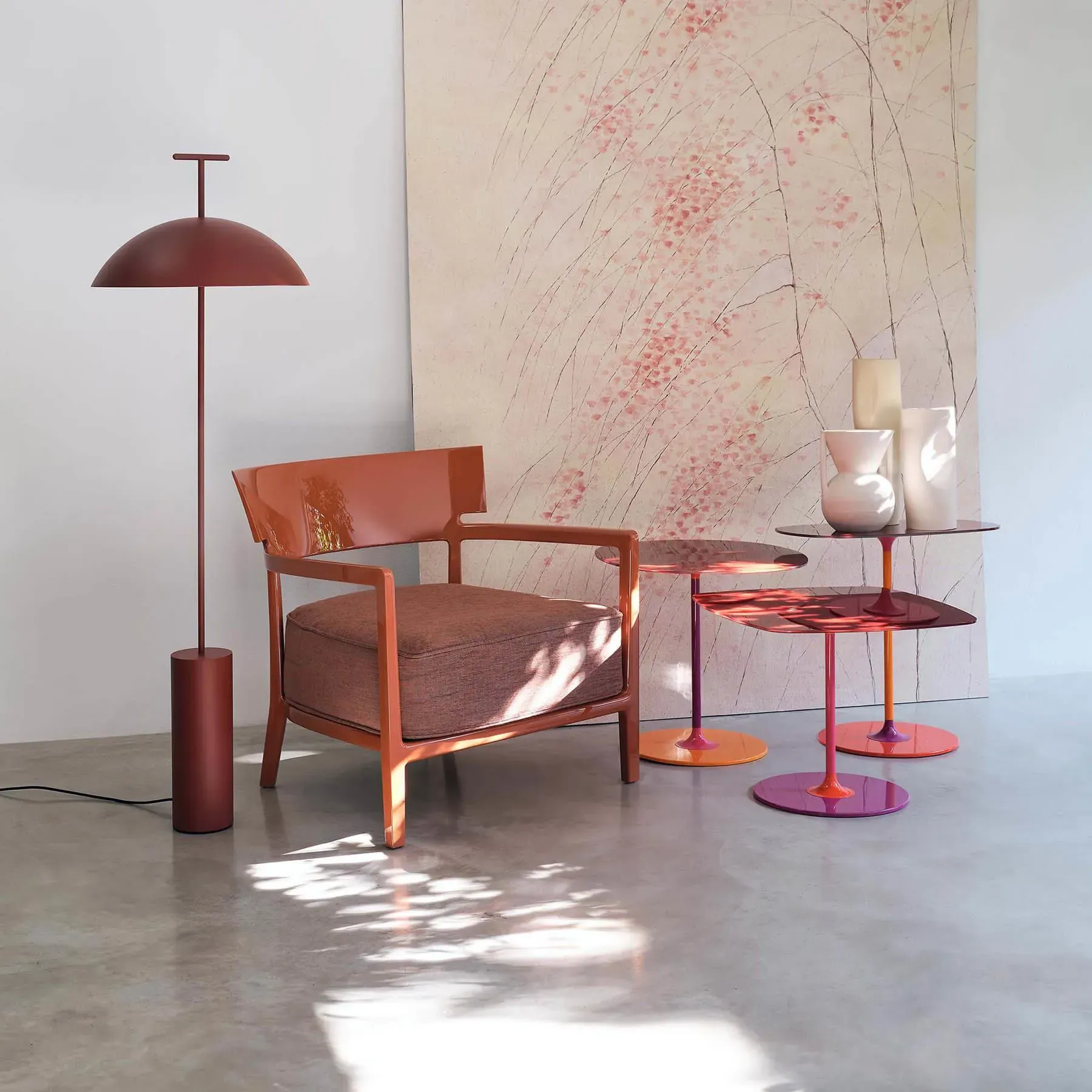 Side Table with Jewel Design - Warm Beige