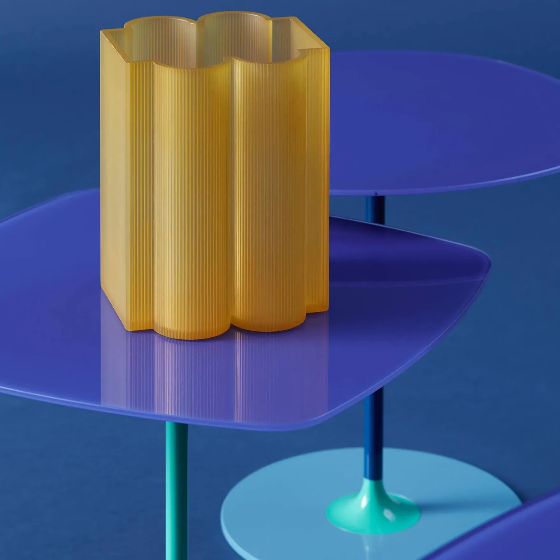 Side Table with Modular Design - Blue