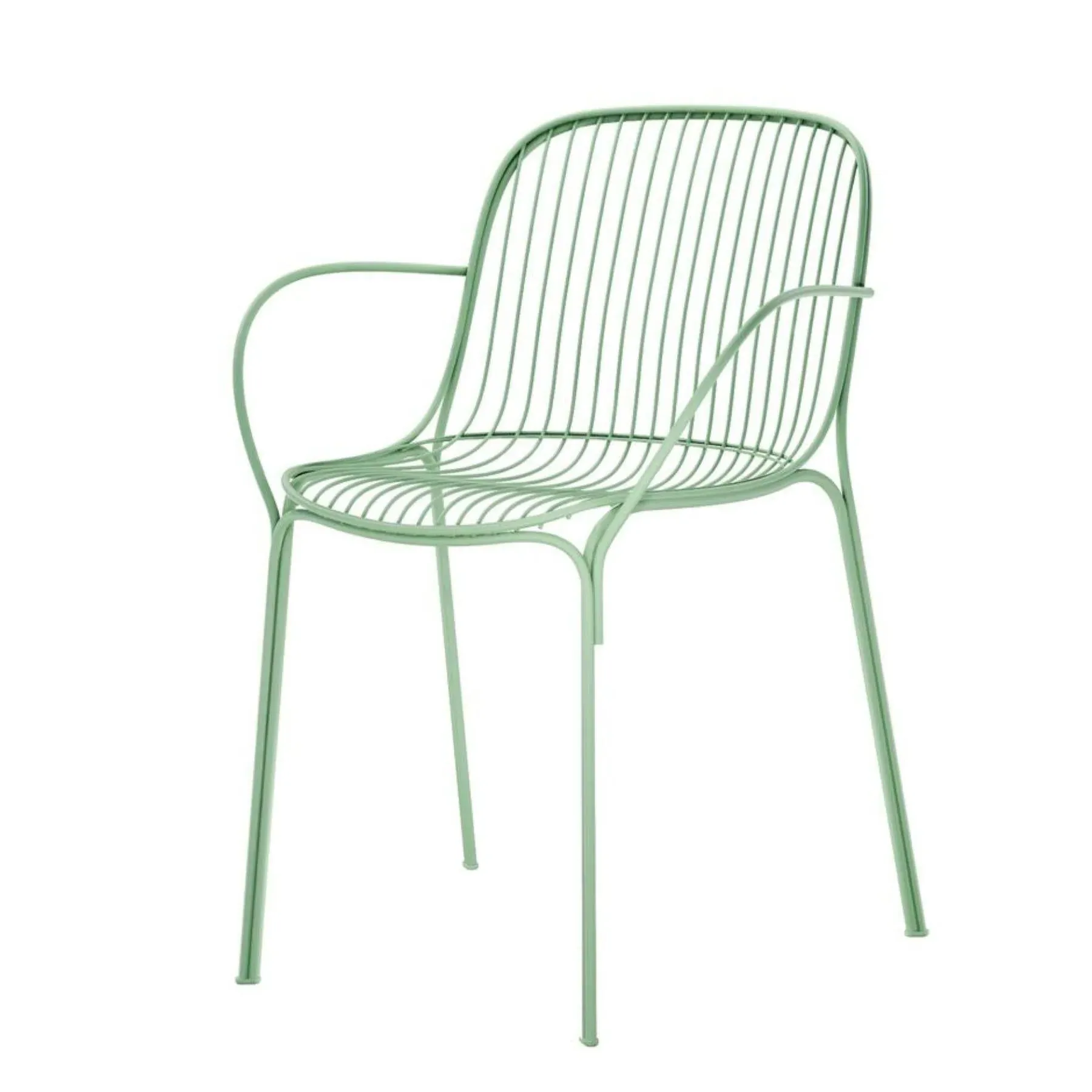 Small Arm Chair with Cushions - Green, Steel