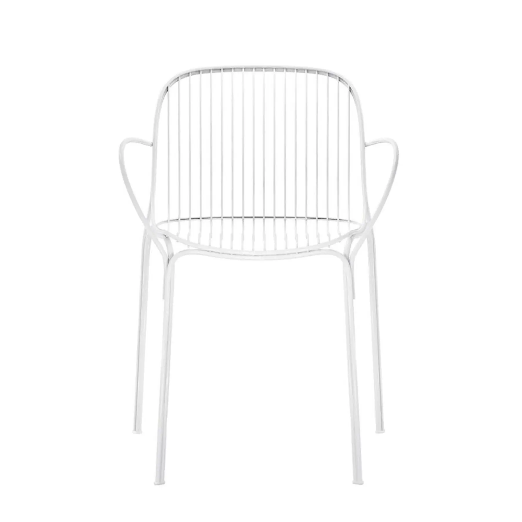Small Arm Chair with Cushions - White, Steel