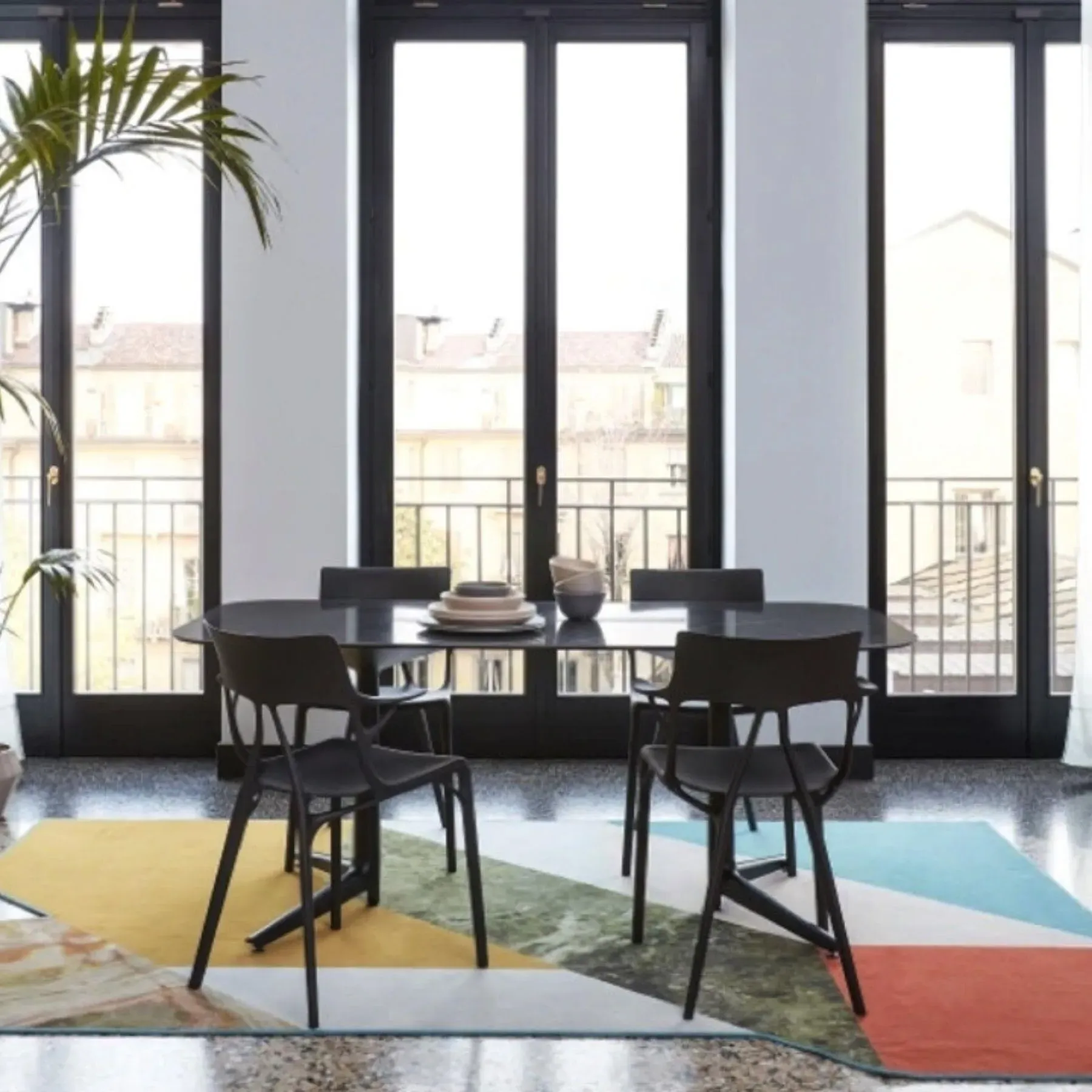 Stackable Dining Chair - Green, Recycled Plastic