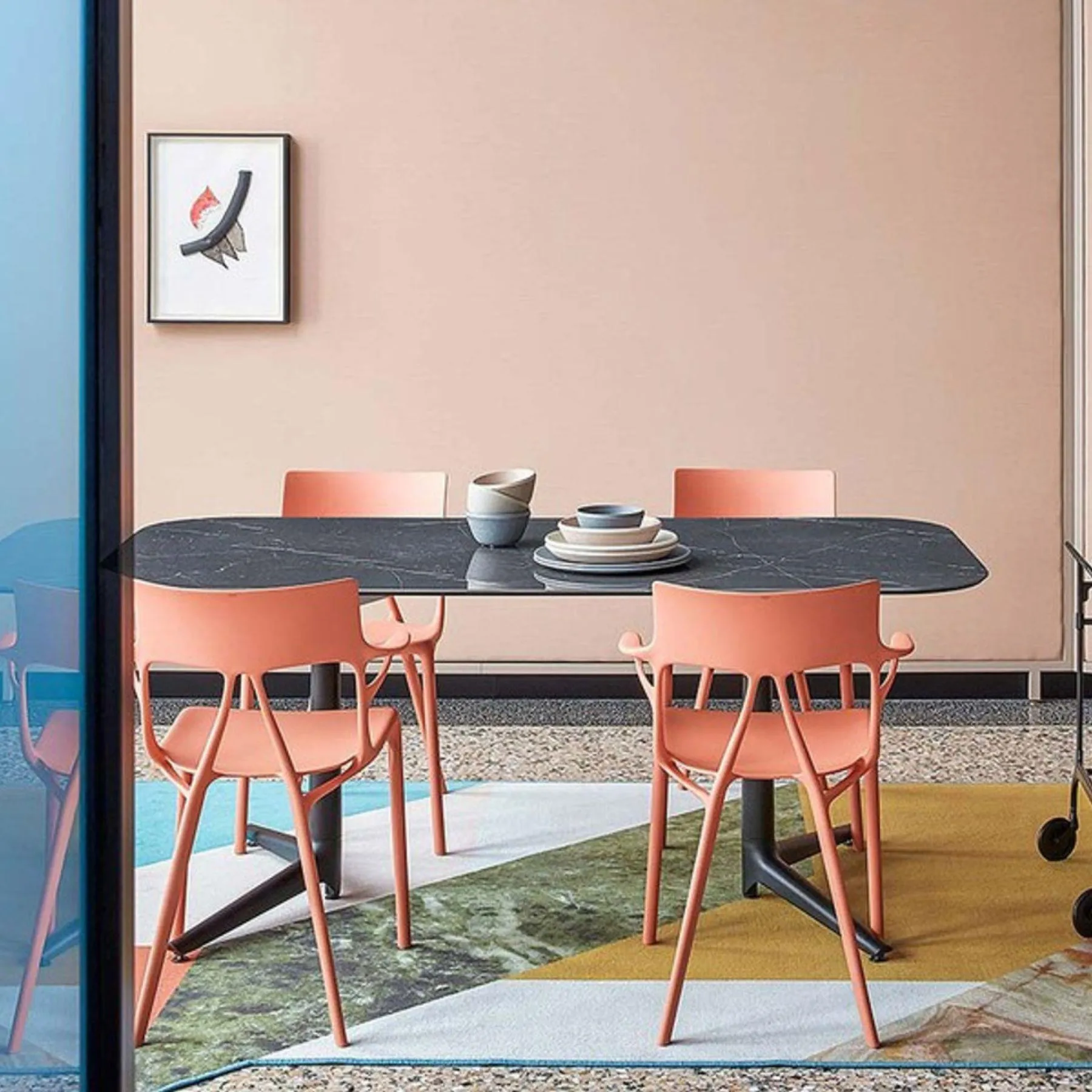 Stackable Dining Chair - Green, Recycled Plastic