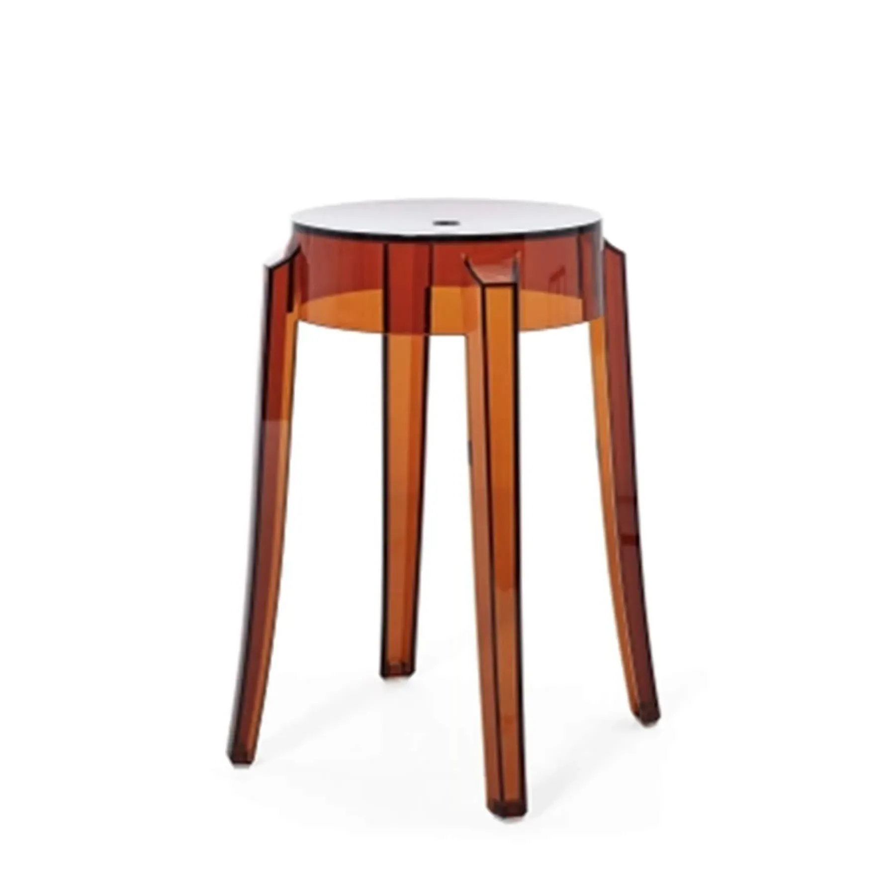 Standard Ghost Stool - Amber, Polycarbonate