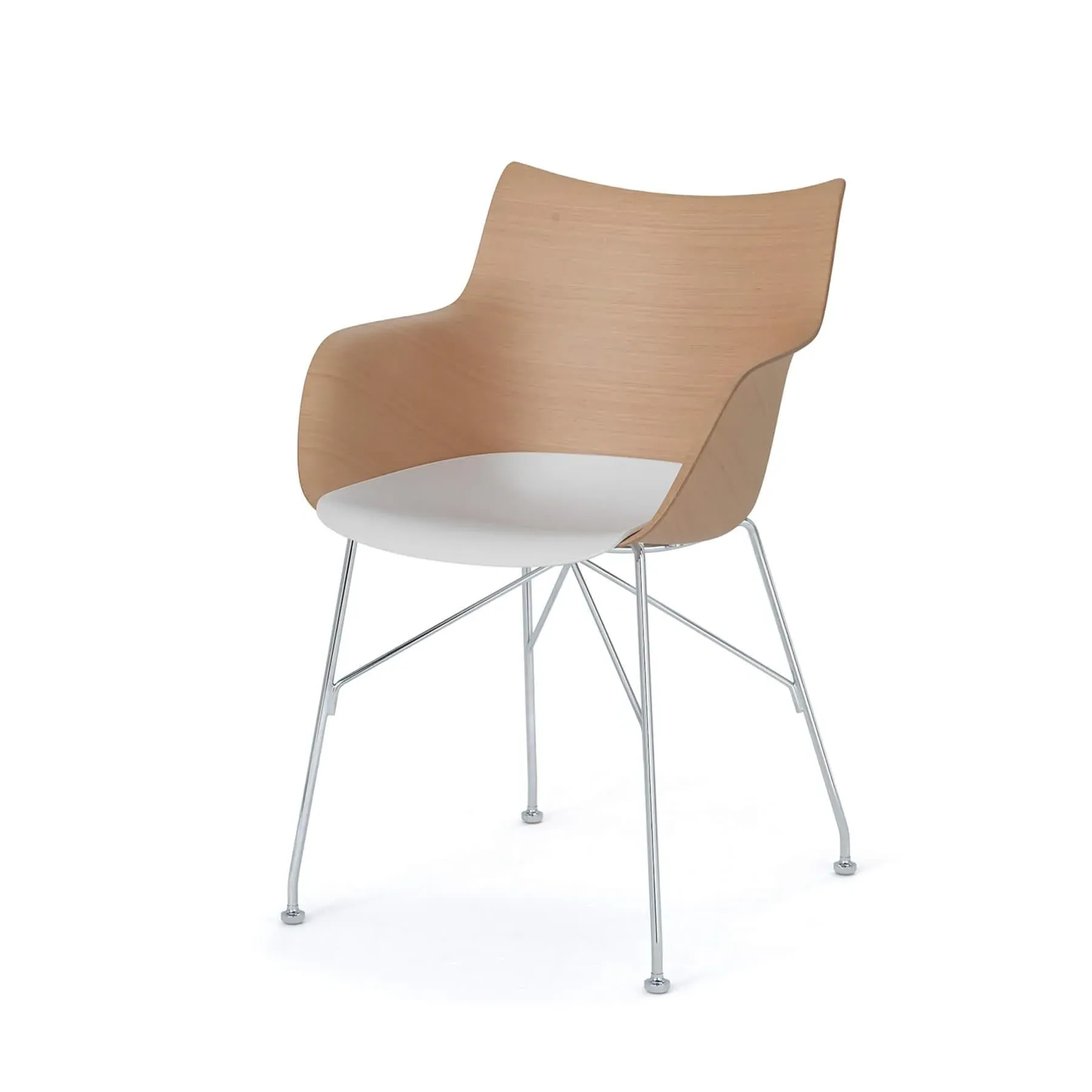 Swivel Office Chair with Armrests - Light Wood