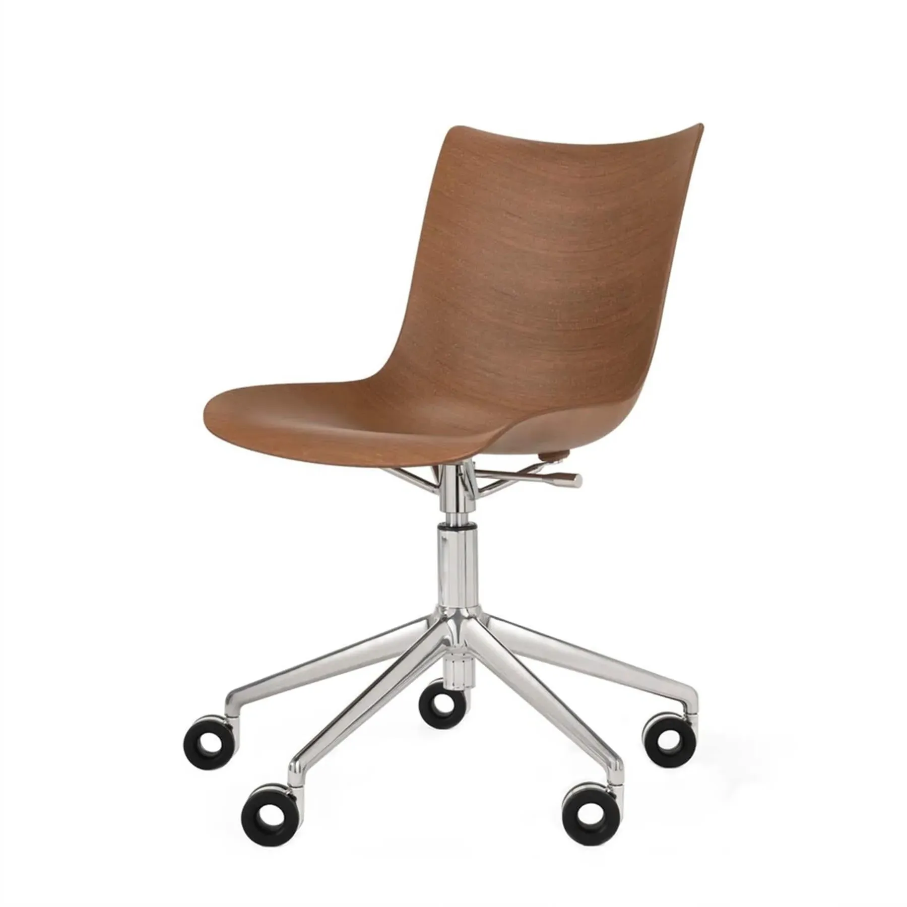 Swivel Office Chair with Wheels - Light Wood