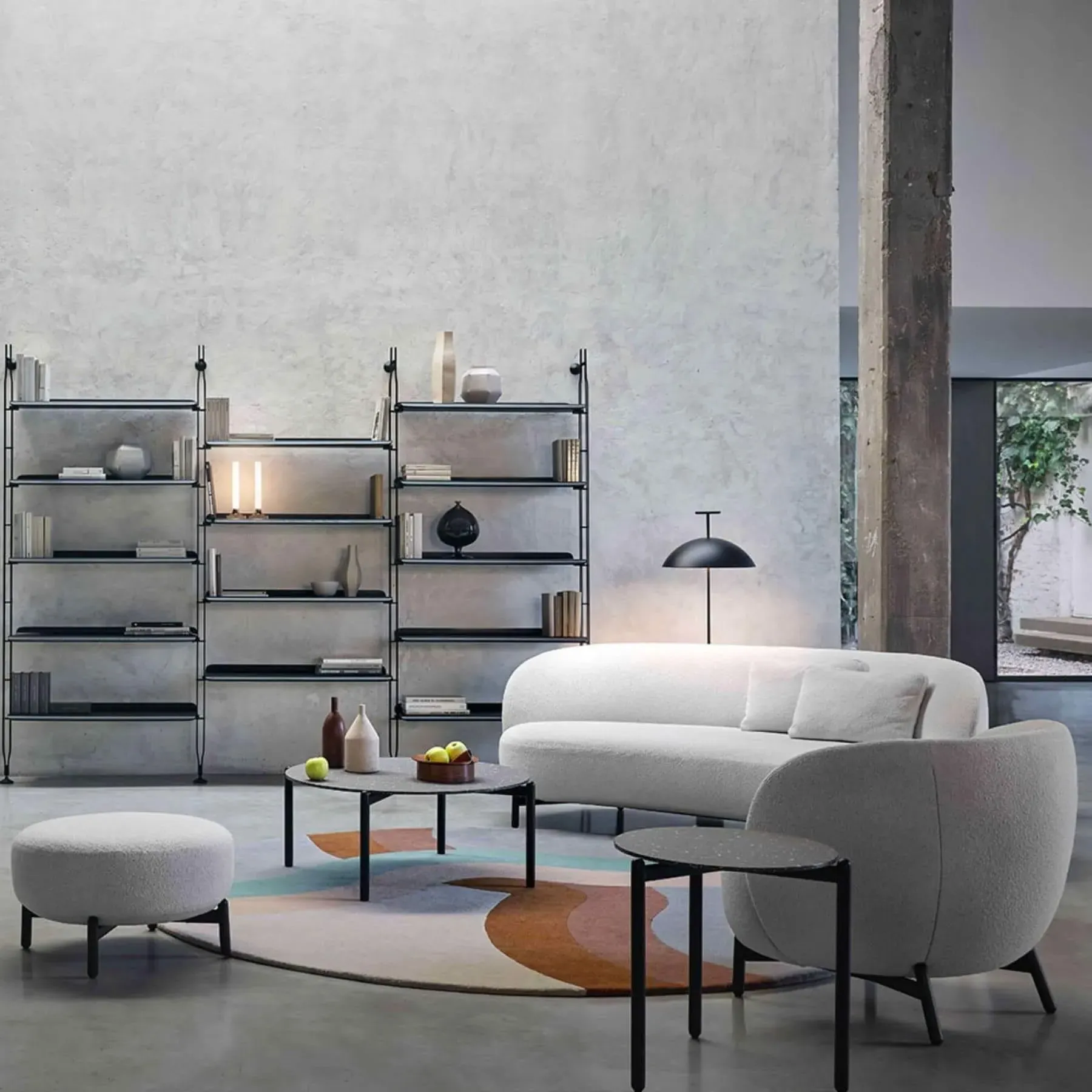 Upholstered Lounge Chair - Brown, Metal Frame