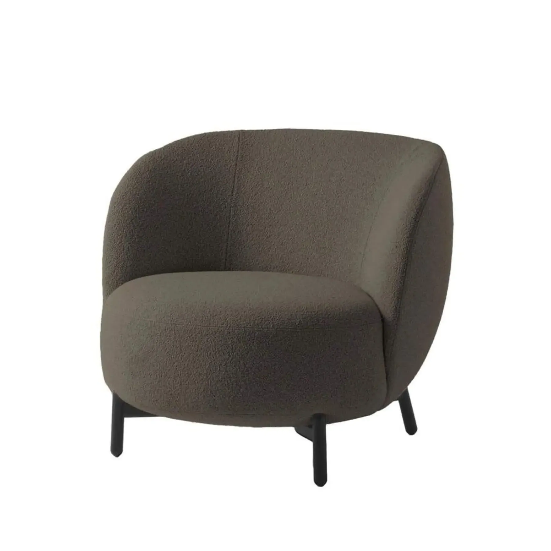 Upholstered Lounge Chair - Brown, Metal Frame