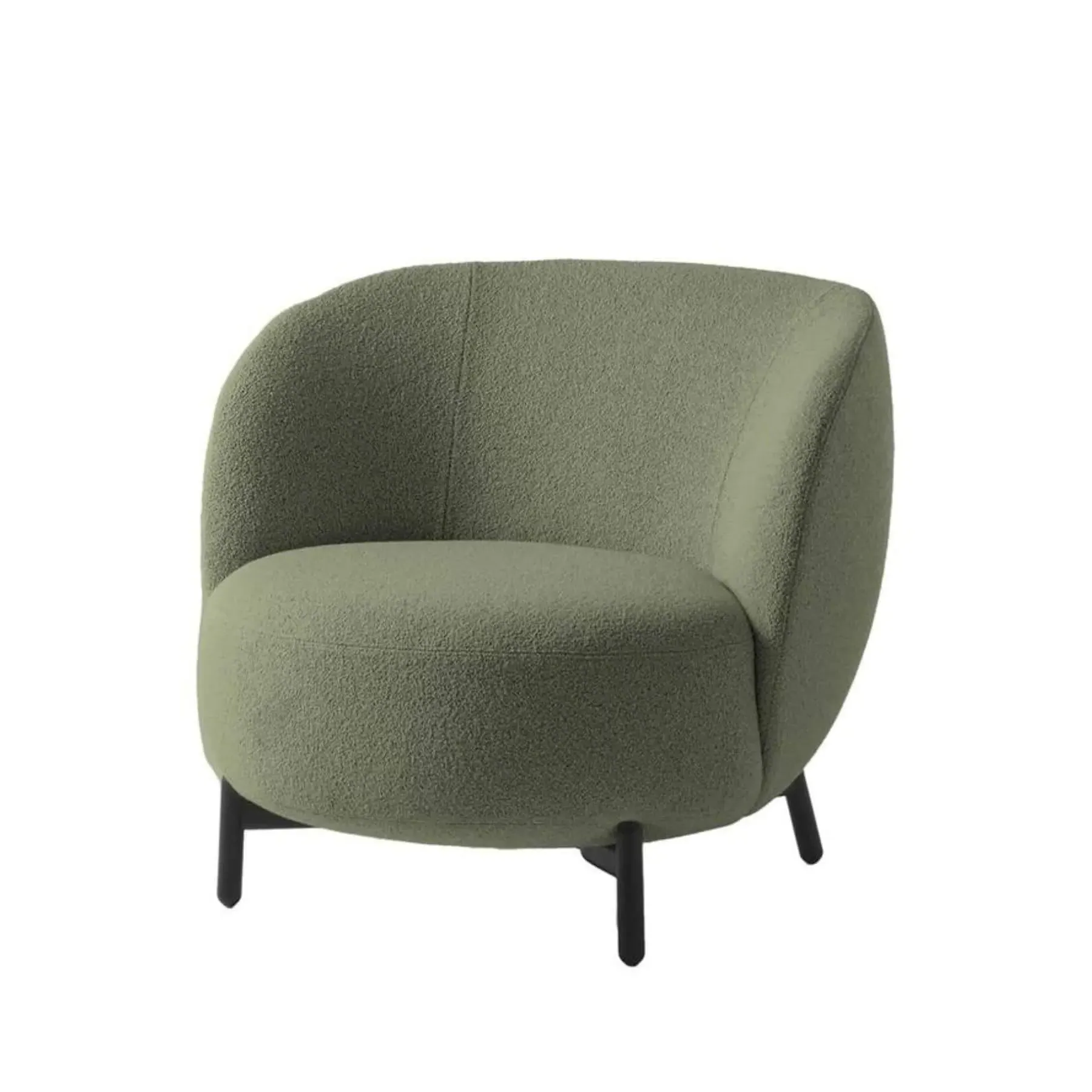 Upholstered Lounge Chair - Green, Boucle