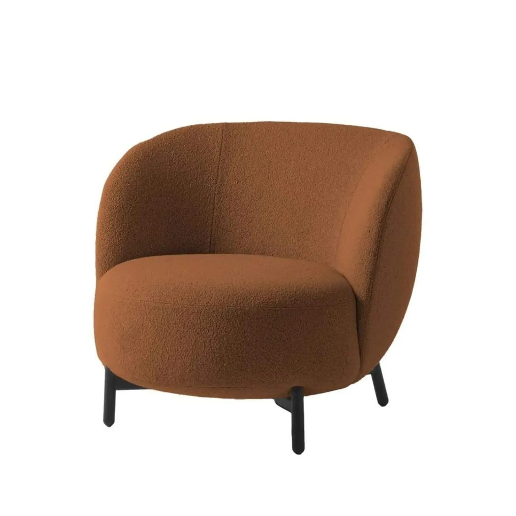 Upholstered Lounge Chair - Orange, Boucle