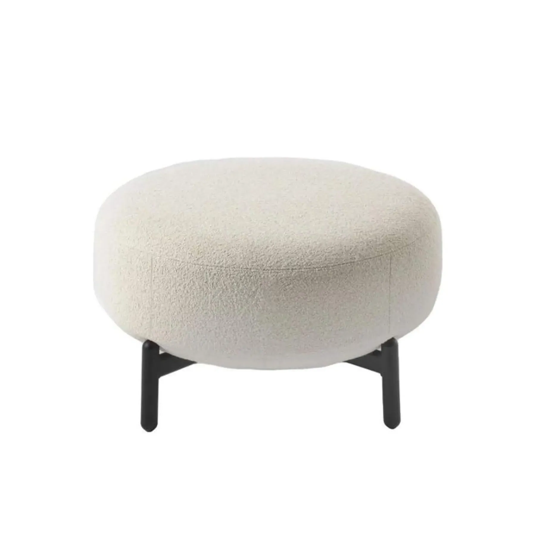 Upholstered Pouf - Brown, Metal Base