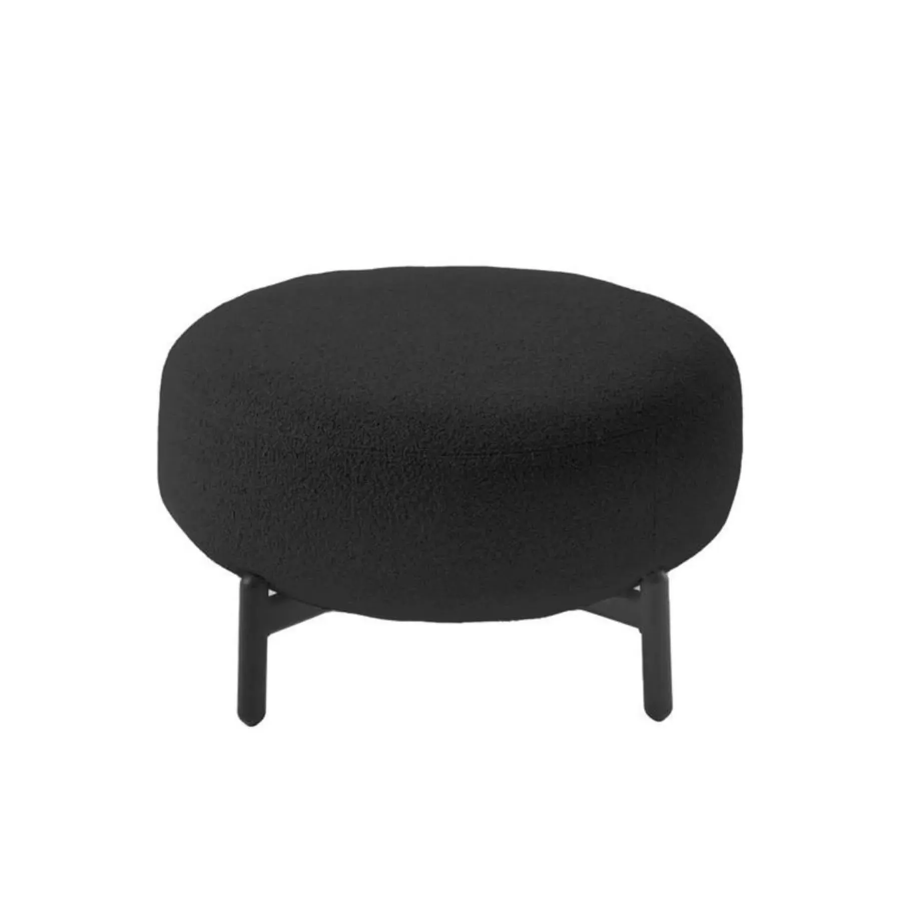 Upholstered Pouf with Metal Frame - Green, Fabric