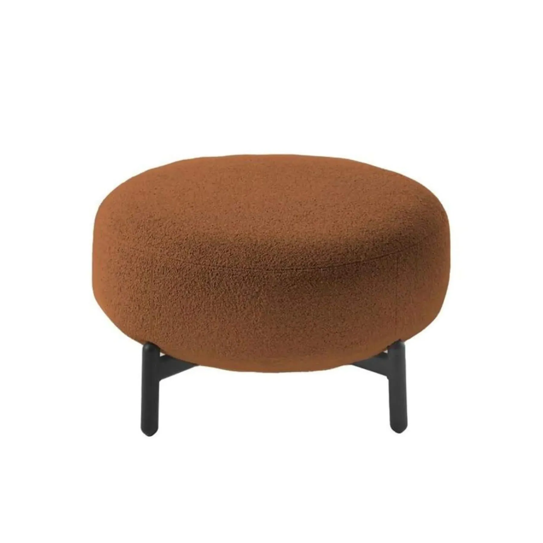 Upholstered Pouf with Metal Frame - Grey, Fabric