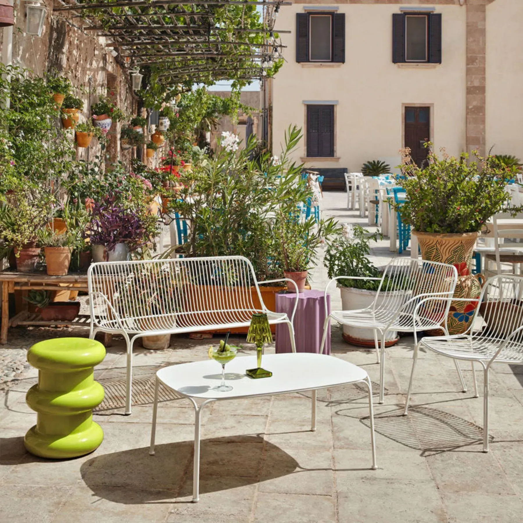 Wire Coffee Table - Green, Steel