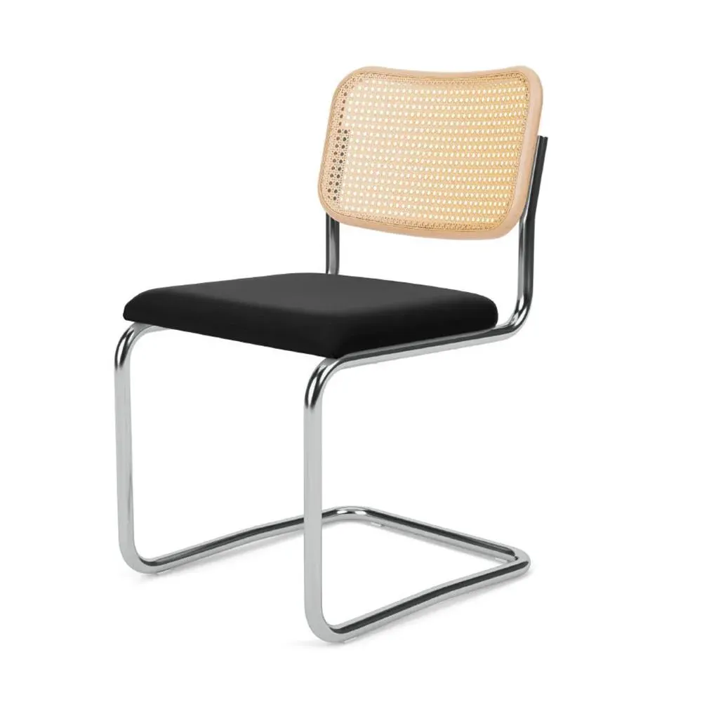 Armless Chair with Cane Back - Black, Beech image