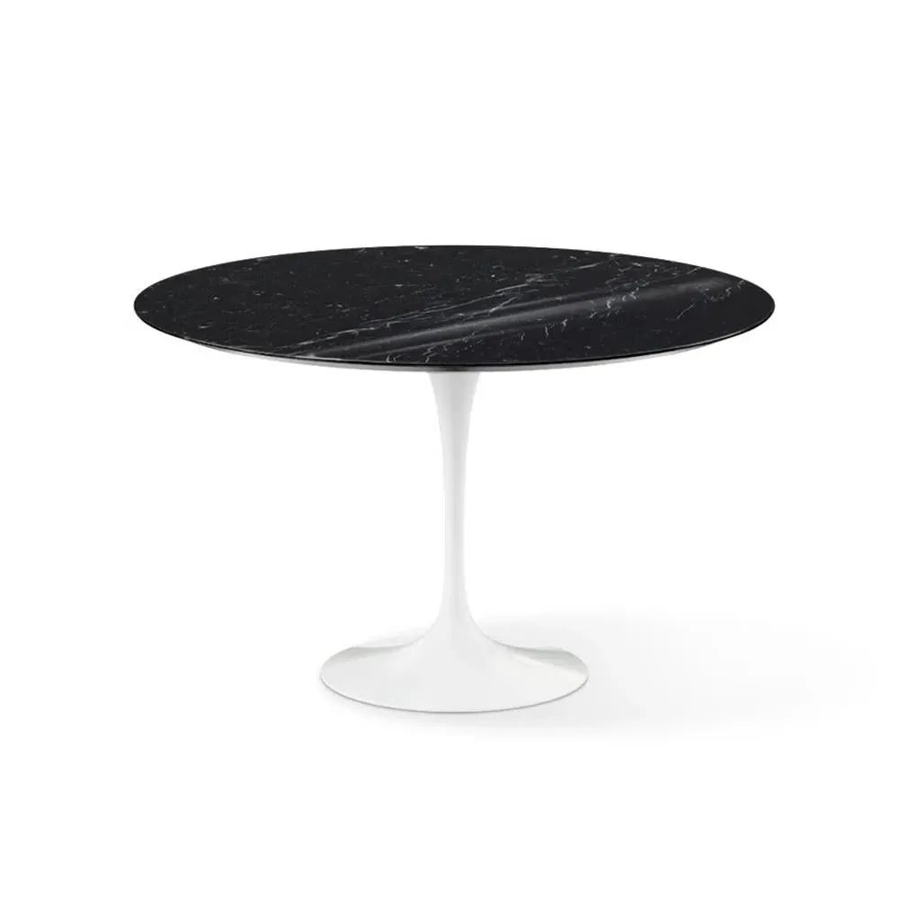 Large Round Dining Table with Pedestal - Black, Marble image