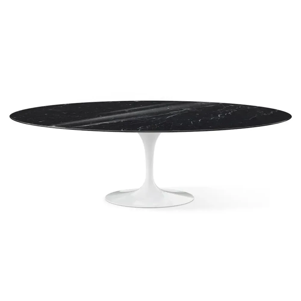 Oval Dining Table - Black, Marble