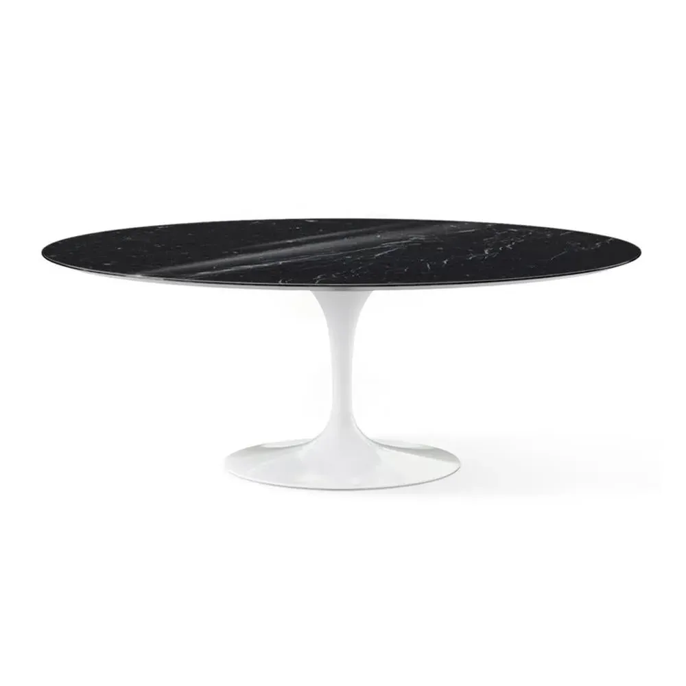 Oval Dining Table - Black, Marble