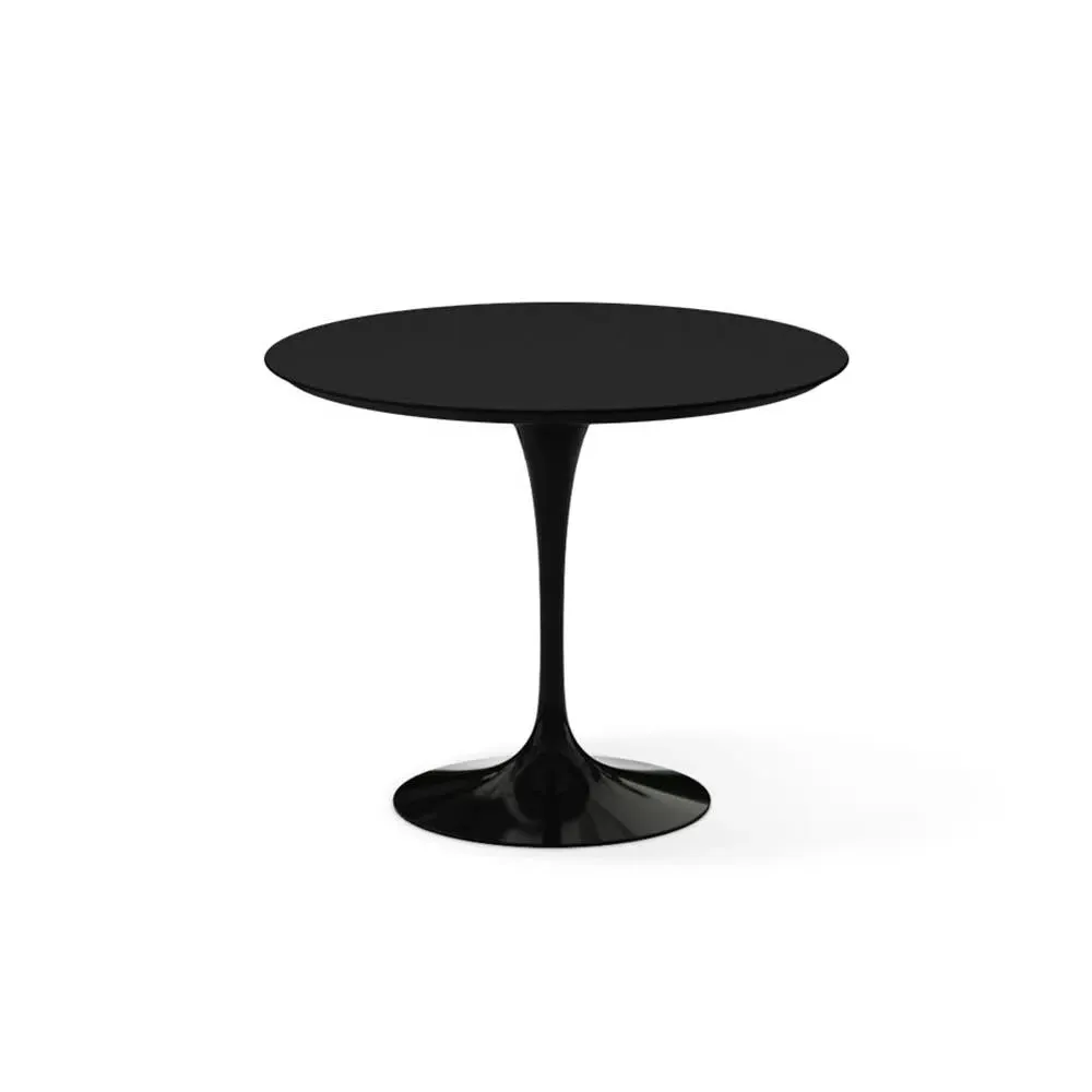 Round Dining Table with Pedestal Base - Black, Laminate