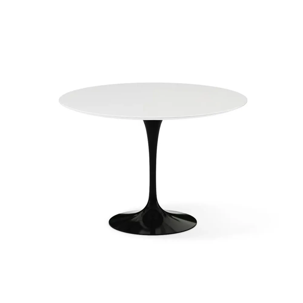 Round Dining Table with Pedestal Base - White