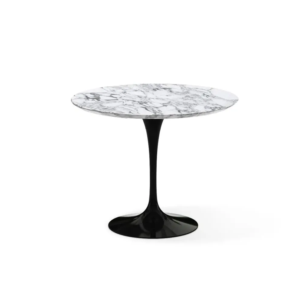 Round Dining Table with Pedestal - White, Marble