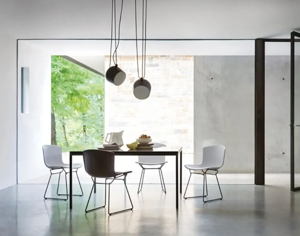 Side Chair with Black Base - Orange, Plastic