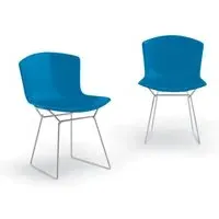 Side Chair with Chrome Base - Blue, Plastic