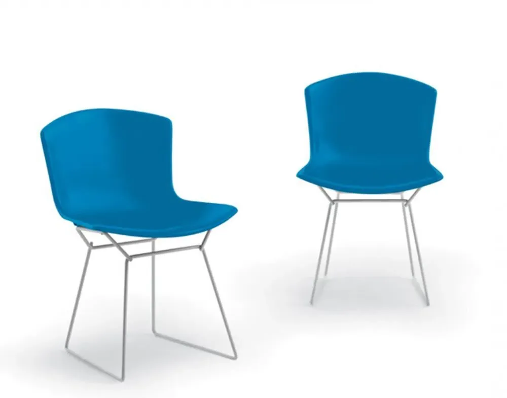 Side Chair with Chrome Base - Blue, Plastic