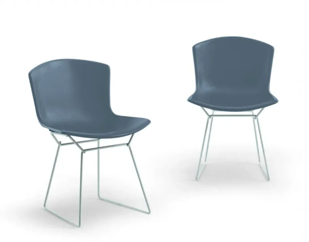 Side Chair with Chrome Base - Grey, Plastic