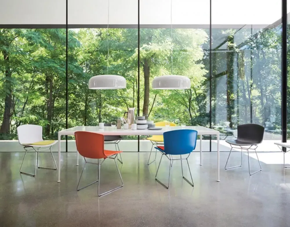 Side Chair with Chrome Base - Yellow, Plastic