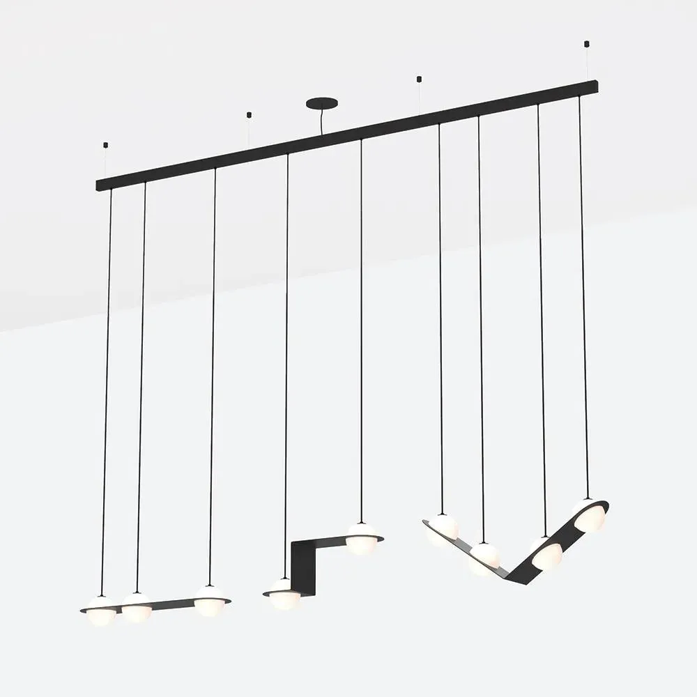 13-Light Pendant Light - Black, Metal