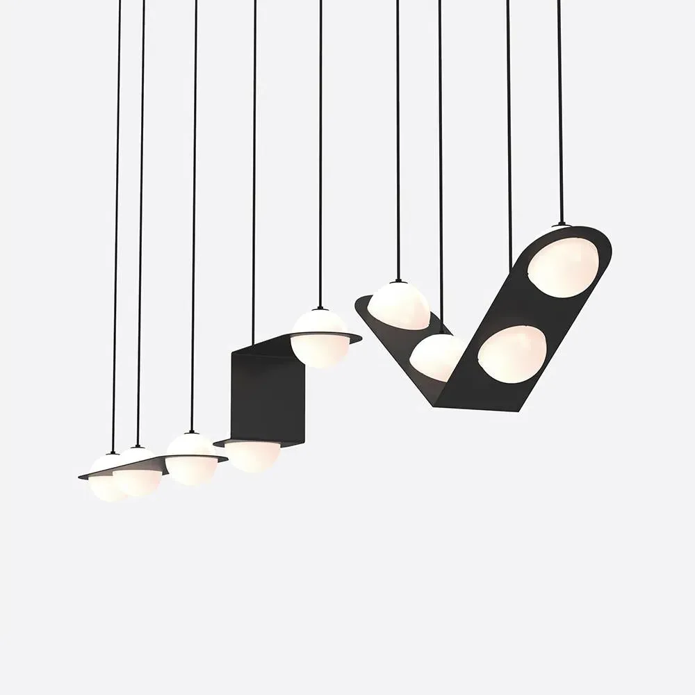 13-Light Pendant Light - Black, Metal