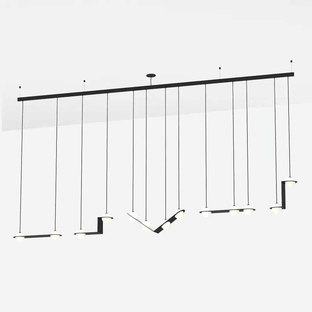 17-Light Pendant Light - Black, Metal