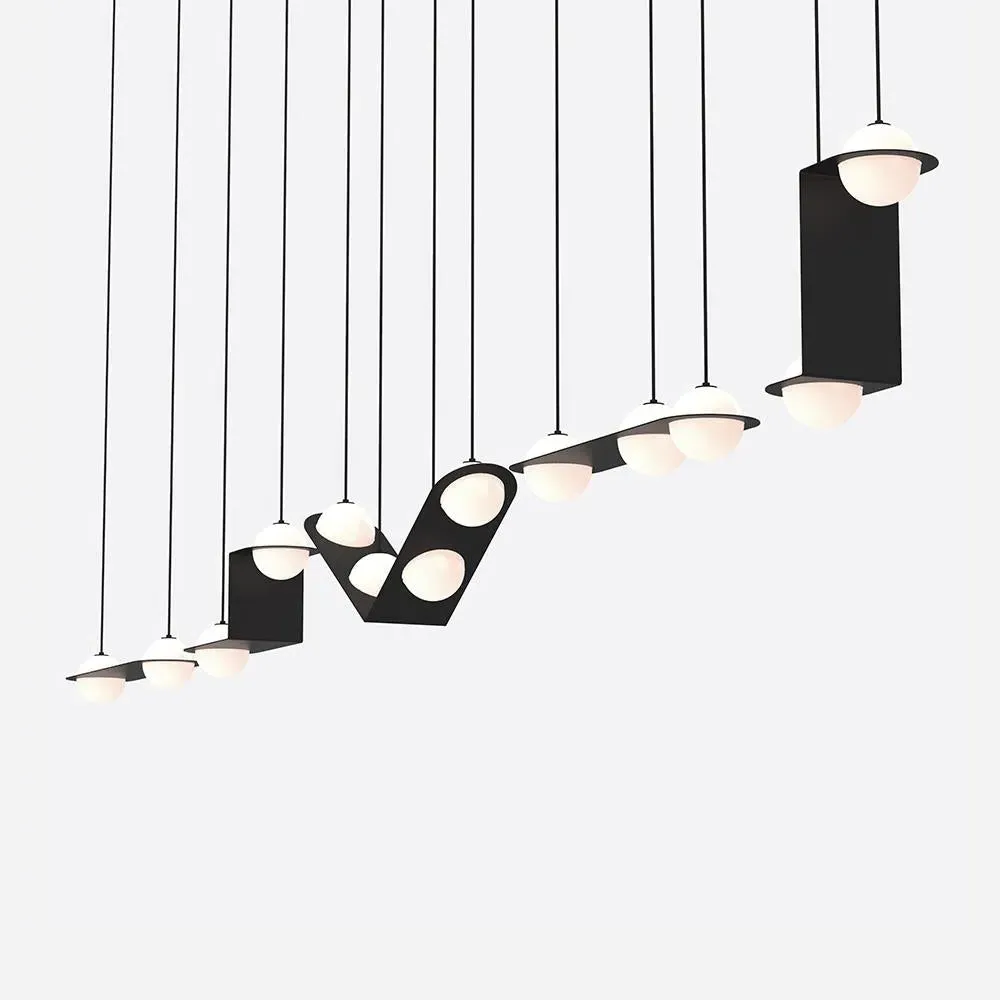 17-Light Pendant Light - Nickel, Metal