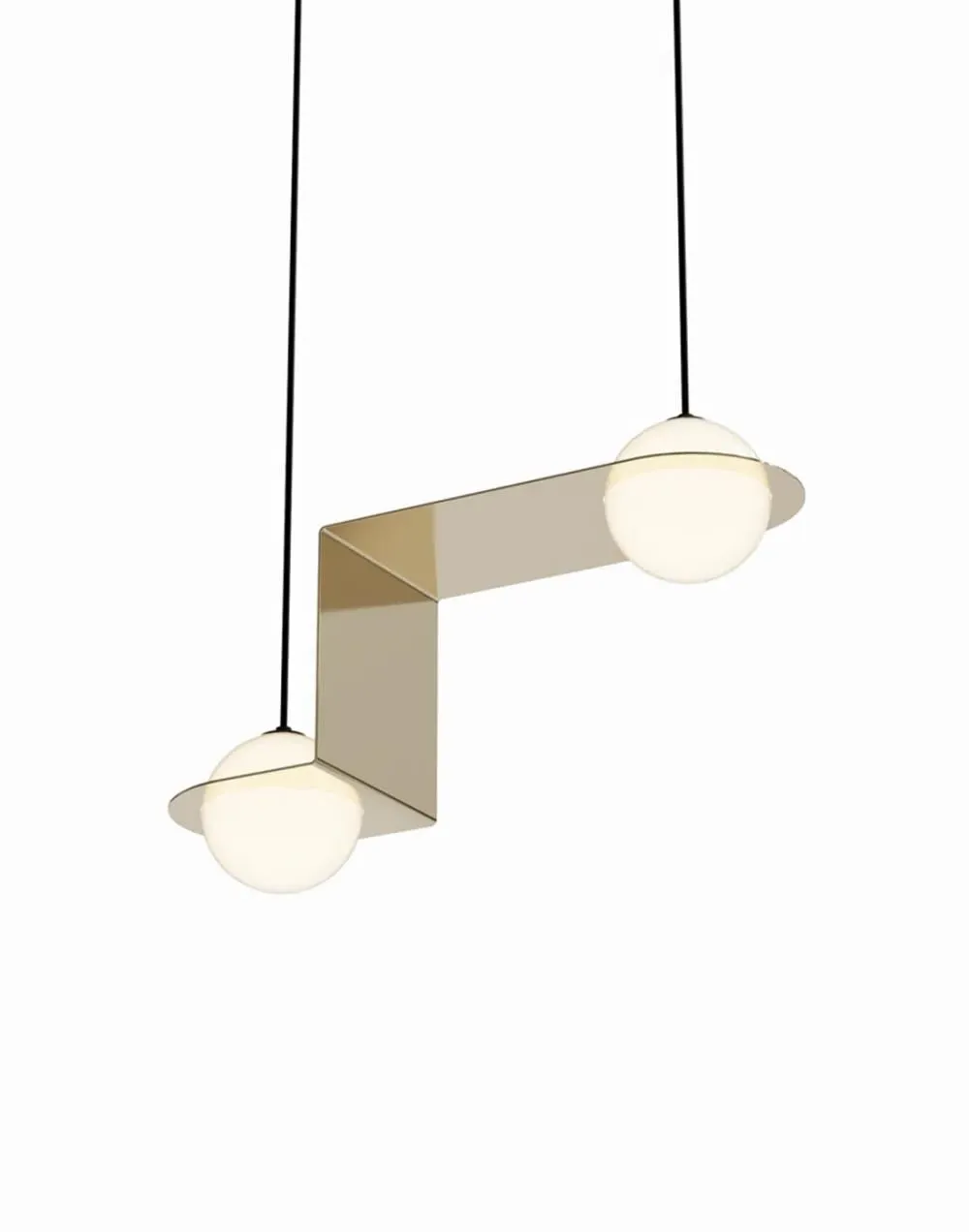 2-Globe Pendant Light - Turquoise, Opal Glass