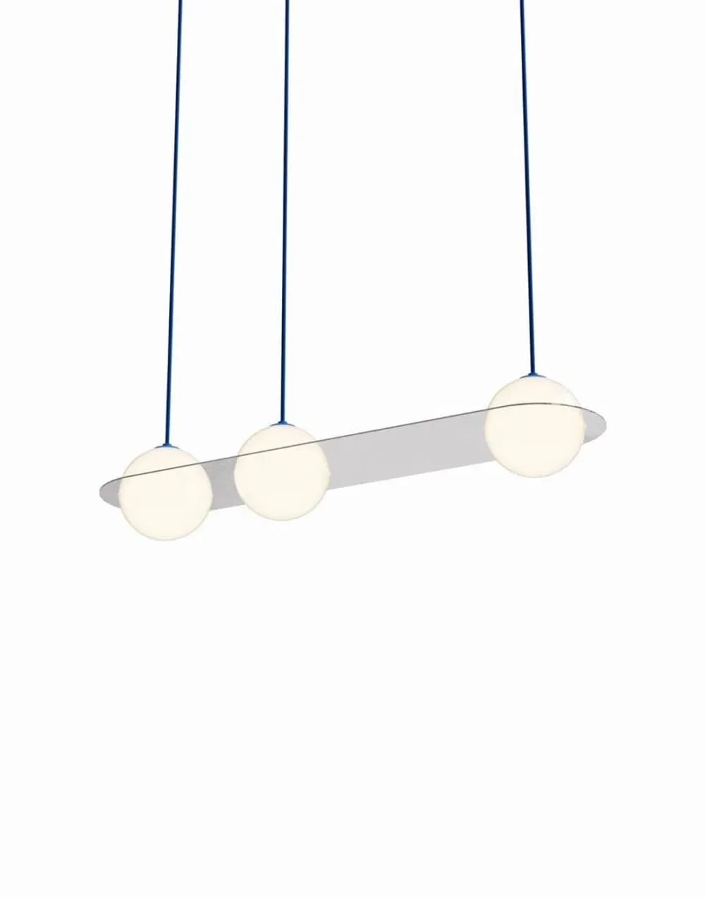 3-Globe Pendant Light - Nickel, Opal Glass